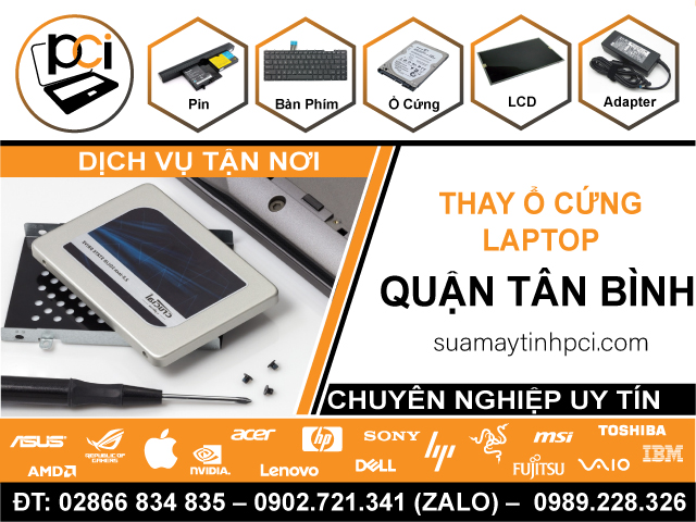 Thay Ổ Cứng Laptop Quận Tân Bình Lấy Liền