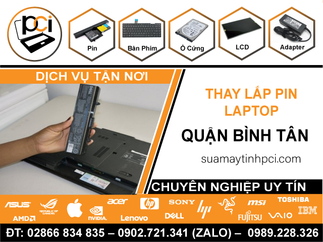 Thay Pin Laptop Quận Bình Tân Tận Nơi