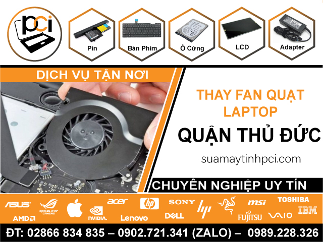 Thay Quạt Laptop Quận Thủ Đức Tận Nhà