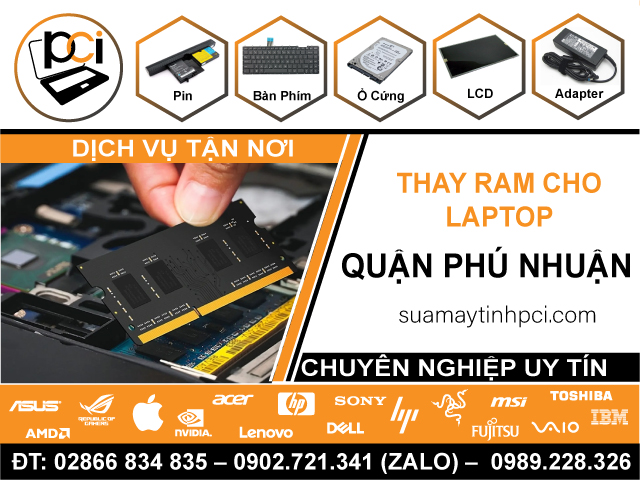  Thay RAM Laptop Quận Phú Nhuận Tận Nơi