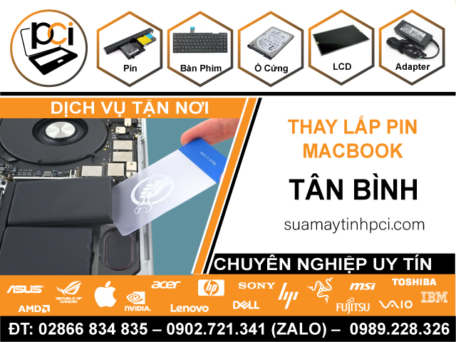 Địa Chỉ Thay Pin Macbook Quận Tân Bình Lấy Liền