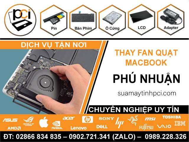 Thay Quạt Macbook Quận Phú Nhuận Tận Nơi