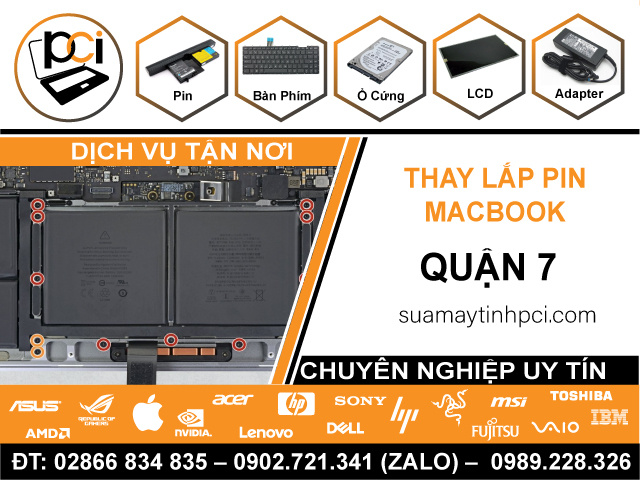Thay Pin Macbook Quận 7 Giá Rẻ, Lấy Liền