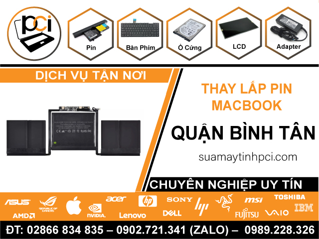 Thay Pin Macbook Quận Bình Tân Gần Đây
