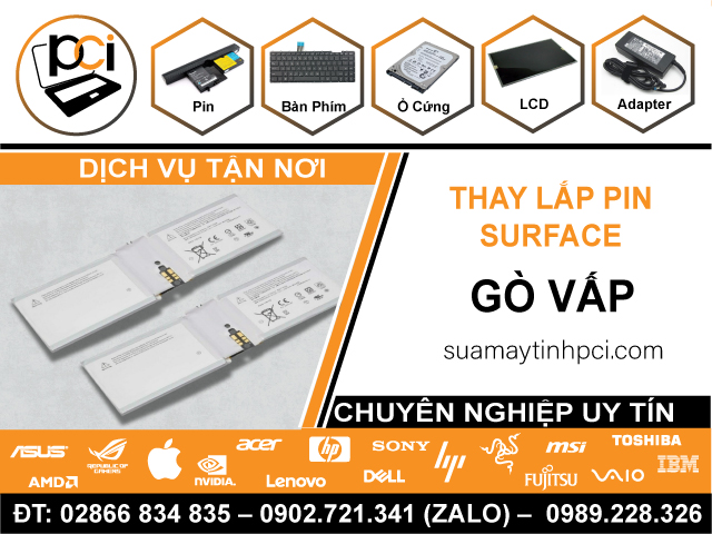 Thay Pin Surface Quận Gò Vấp Uy Tín Giá Rẻ