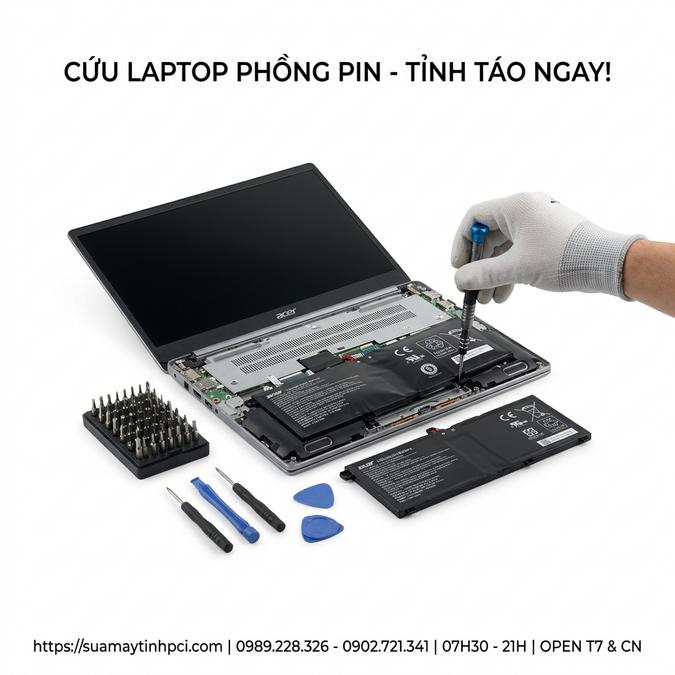 CỨU LAPTOP PHỒNG PIN - TỈNH TÁO NGAY!