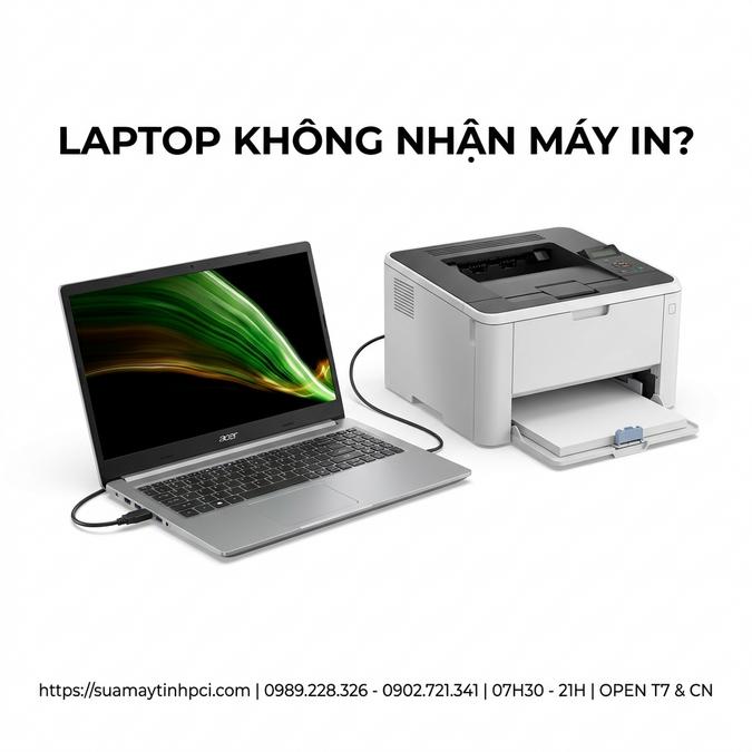 LAPTOP KHÔNG NHẬN MÁY IN?