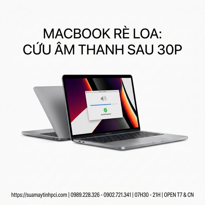 MACBOOK RÈ LOA: CỨU ÂM THANH SAU 30P