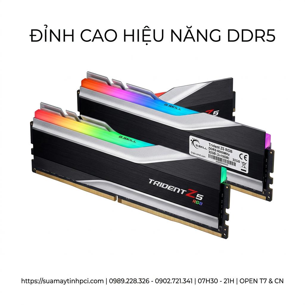 Ram PC G.Skill Trident Z5 RGB 32GB (2x16GB) DDR5 6000MHz - Bảo hành 36T giá rẻ tại TPHCM