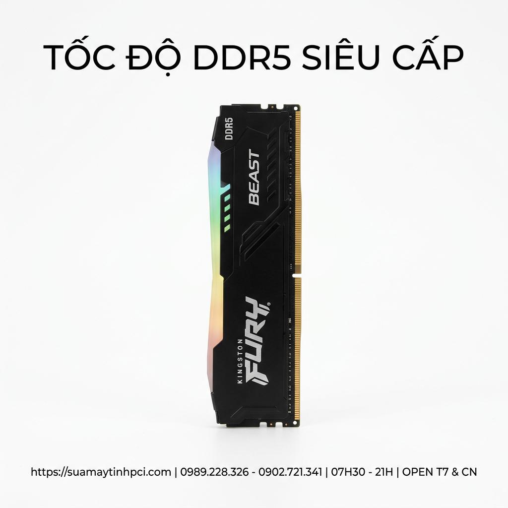 Ram PC Kingston Fury Beast RGB 16GB DDR5 5600MHz - Nâng cấp hiệu năng Gaming nâng cấp PC hiệu năng cao