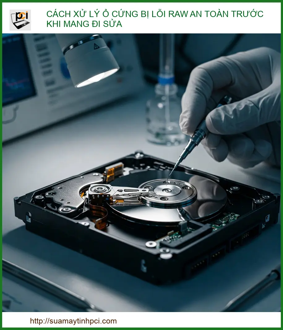 Cách xử lý ổ cứng bị lỗi RAW an toàn trước khi mang đi sửa tại Sửa máy tính PCI