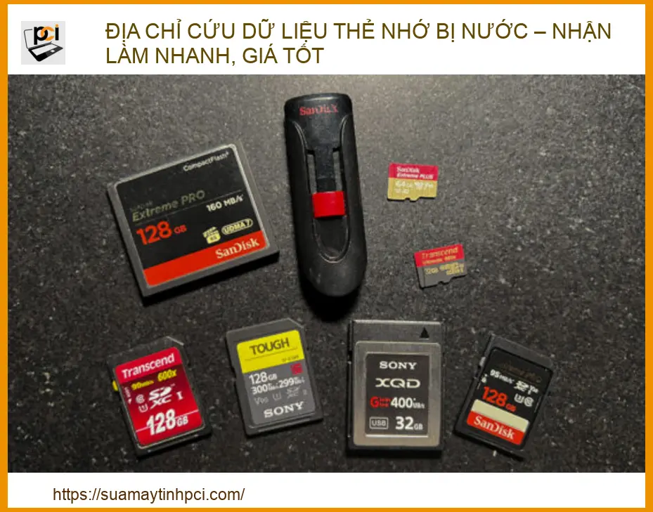 Địa chỉ cứu dữ liệu thẻ nhớ bị nước – Nhận làm nhanh, giá tốt