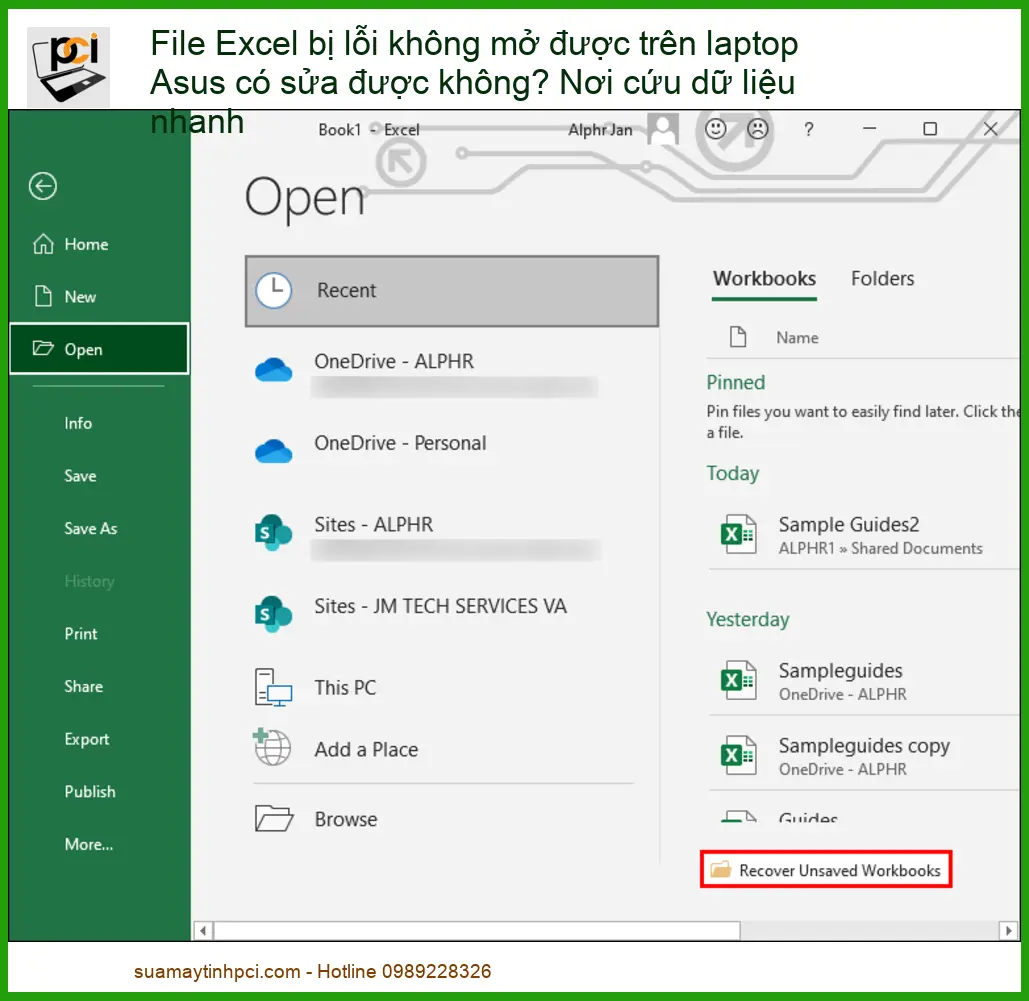File Excel bị lỗi không mở được trên laptop Asus có sửa được không? Nơi cứu dữ liệu nhanh