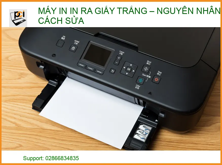 Máy in in ra giấy trắng: Nguyên nhân và cách khắc phục tại nhà từ chuyên gia PCI