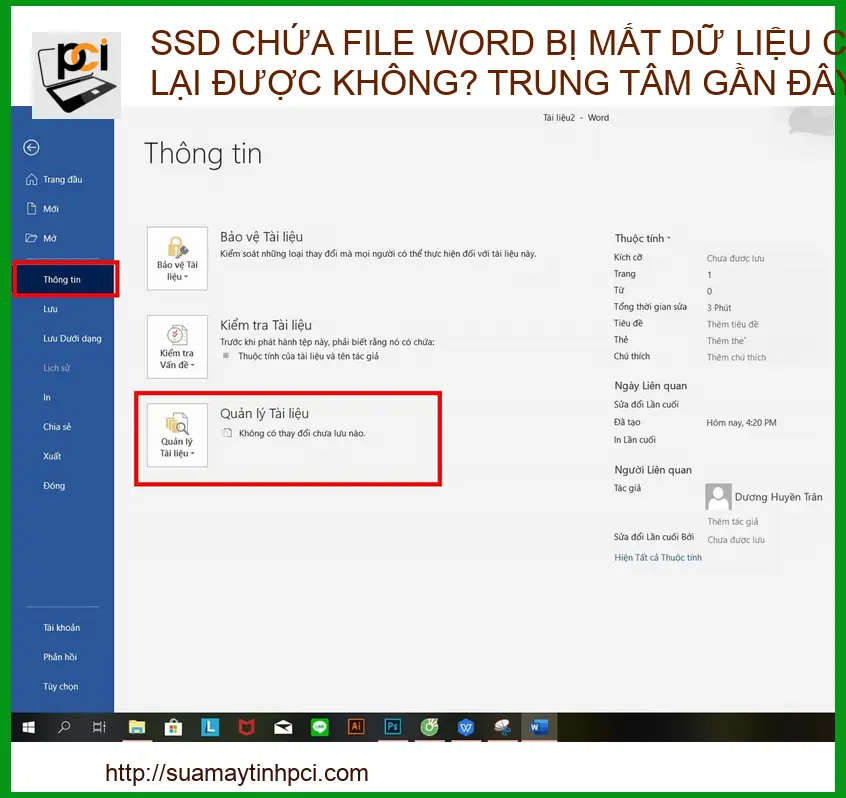 SSD Chứa File Word Bị Mất Dữ Liệu: Có Lấy Lại Được Không? Chuyên Gia Giải Đáp