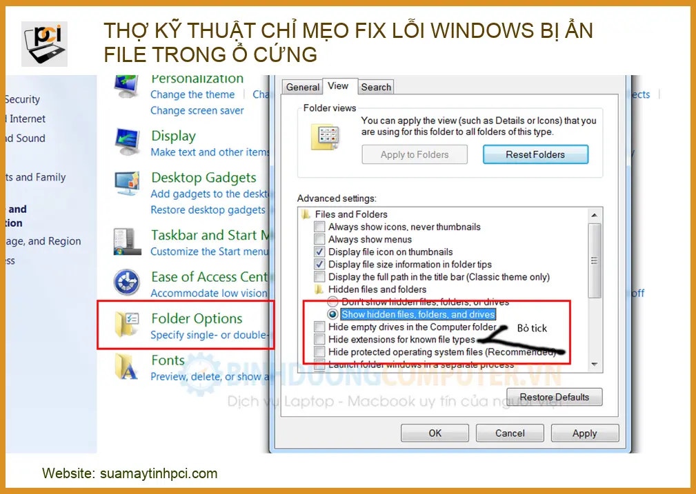 Mẹo Fix Lỗi Windows Bị Ẩn File Trong Ổ Cứng: Hướng Dẫn Chi Tiết Từ Chuyên Gia PCI