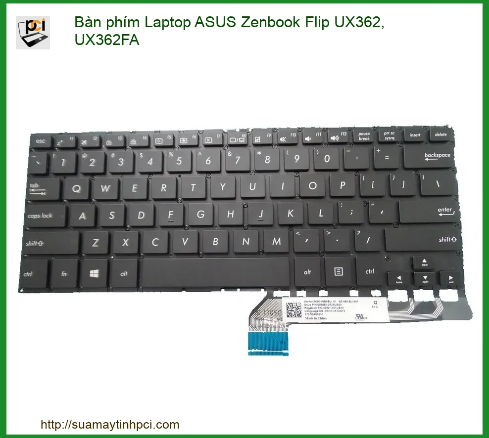 Bàn Phím Laptop ASUS Zenbook Flip UX362, UX362FA | Thay Mới Chính Hãng, Lắp Đặt Tận Nơi