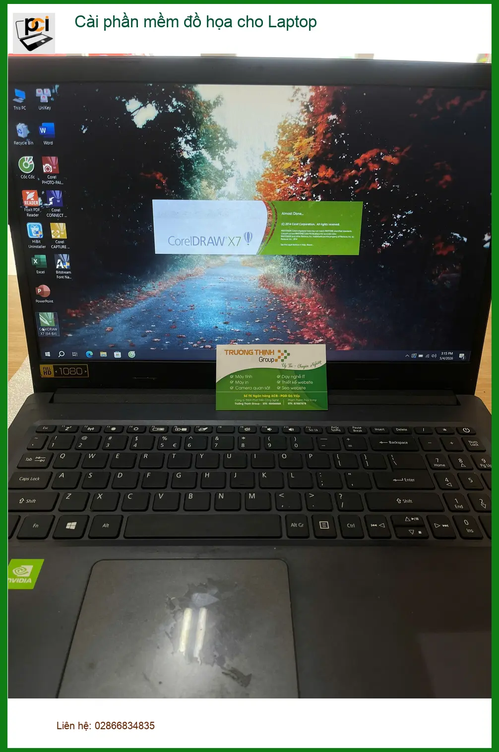 Bạn An sinh viên tìm nơi cài phần mềm đồ họa Laptop Quận Thủ Đức giá tốt