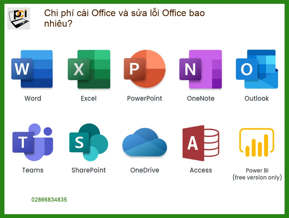 Văn phòng Chi phí cài Office và sửa lỗi bao nhiêu? – Bảng giá cài đặt TPHCM