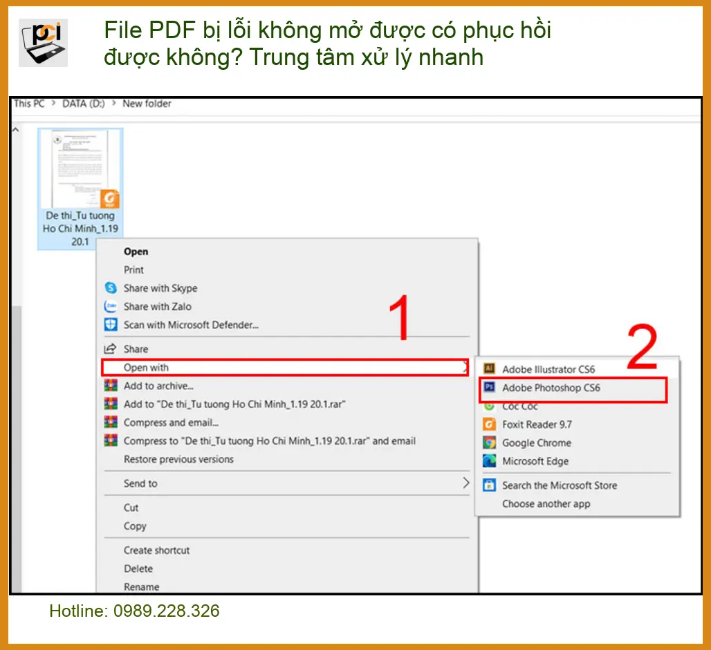 Khôi Phục Dữ Liệu File PDF bị lỗi không mở được – Trung tâm cứu dữ liệu nhanh TPHCM