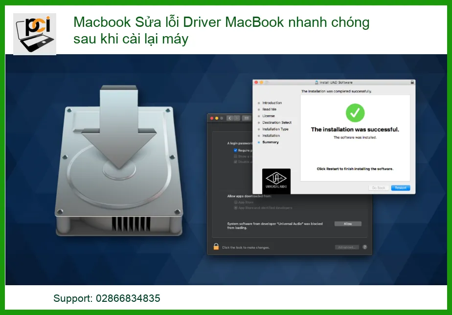 Lỗi Driver MacBook sau khi cài lại máy – Khắc phục nhanh chóng, hiệu quả tại Sửa máy tính PCI