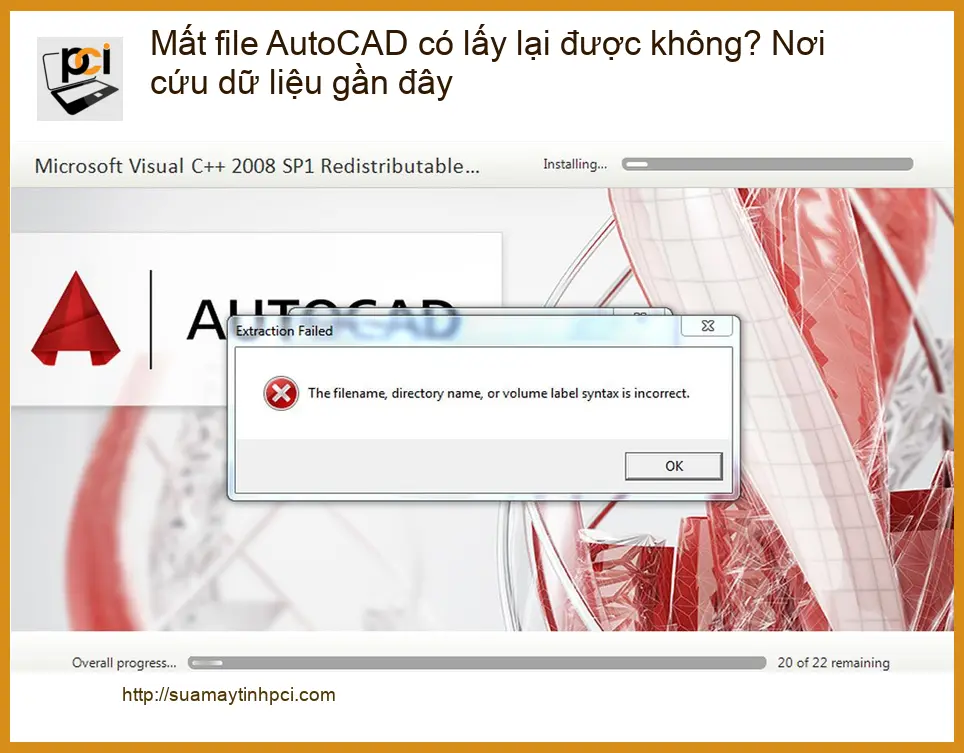 Khôi Phục Dữ Liệu Mất File AutoCAD: Giải Pháp Cứu Dữ Liệu Chuyên Nghiệp Gần Đây