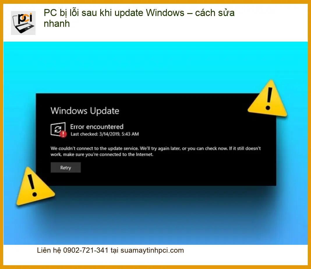 PC bị lỗi sau khi update Windows Win 10/11 – Trung tâm hỗ trợ gần đây