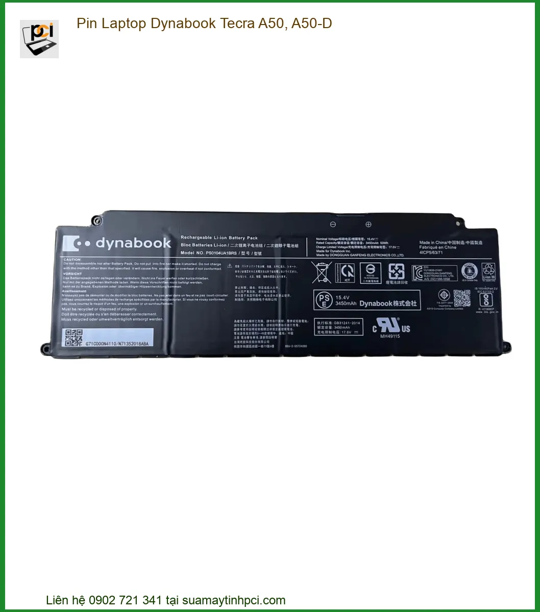Pin Laptop Dynabook Tecra A50, A50-D - Thay Lấy Liền, Chính Hãng, Giá Tốt Nhất