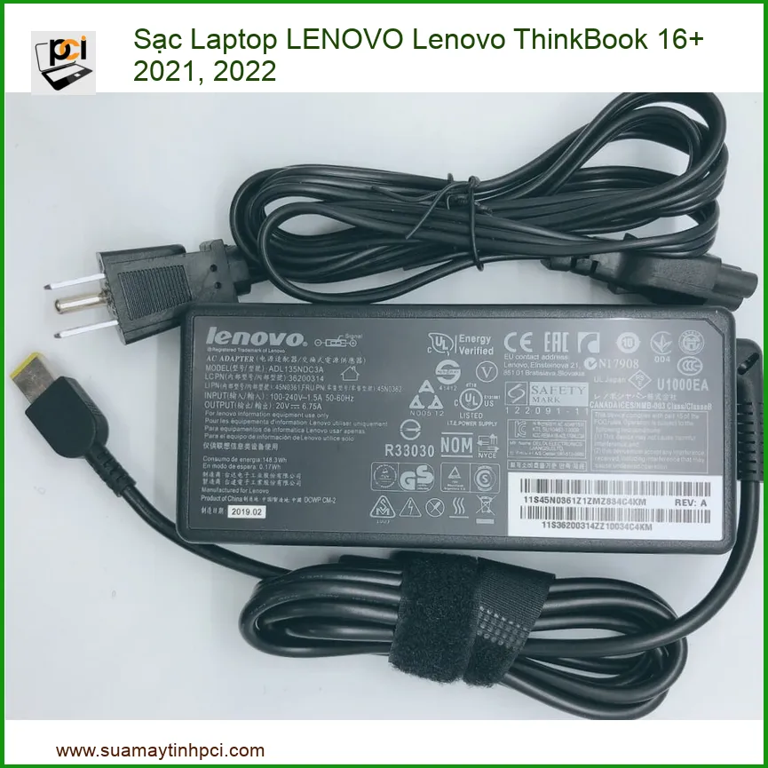 Sạc Laptop LENOVO ThinkBook 16+ Chính Hãng, Lắp Đặt Tận Nơi