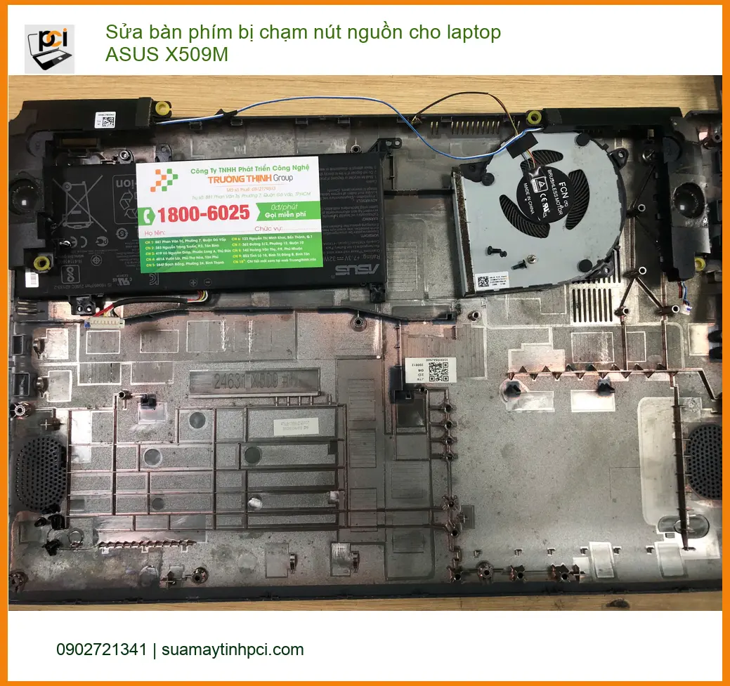 Chú Phước kiến trúc sư sửa bàn phím laptop ASUS X509M chạm nút nguồn Bình Tân