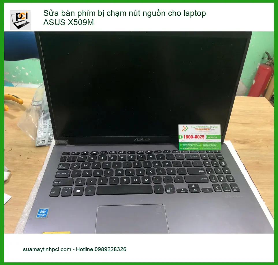 Chú Phước kiến trúc sư sửa bàn phím laptop ASUS X509M chạm nút nguồn Bình Tân ảnh thực tế 1