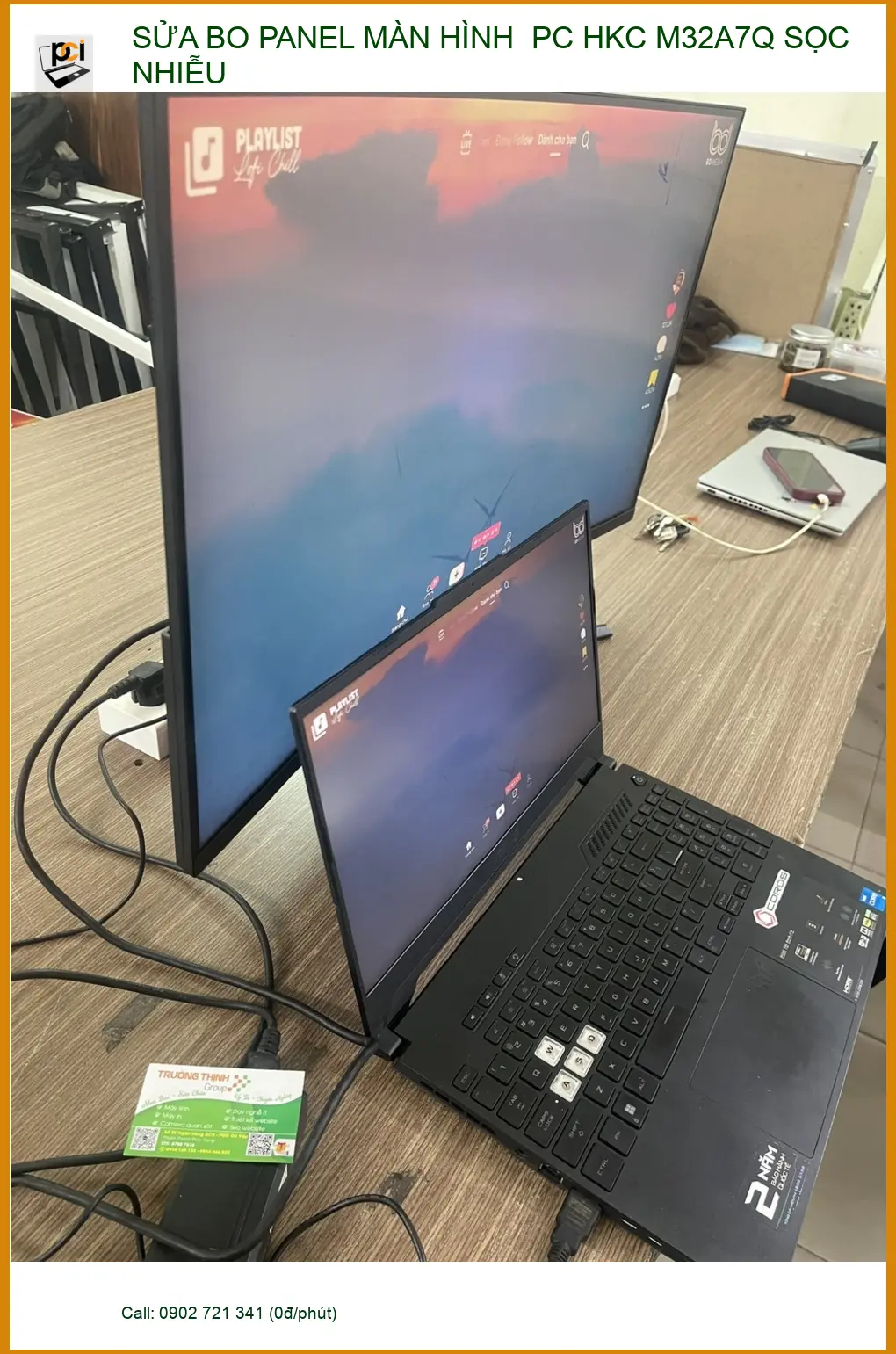 Chú Minh – Sửa bo panel màn hình PC HKC M32A7Q sọc nhiễu Quận Phú Nhuận
