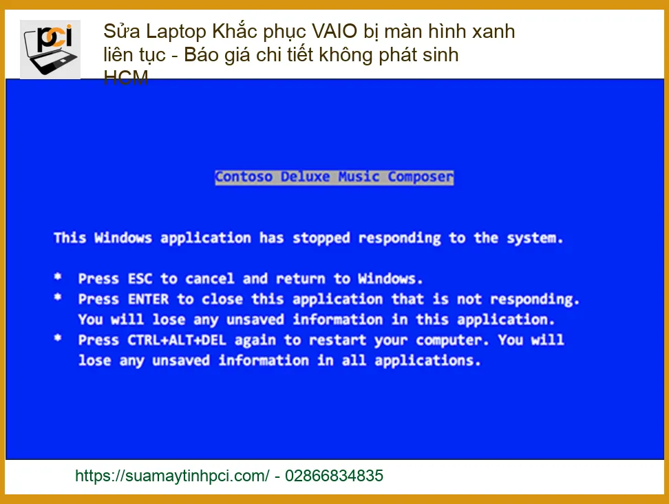 Sửa Laptop VAIO bị màn hình xanh liên tục – Địa chỉ khắc phục uy tín, báo giá chi tiết HCM