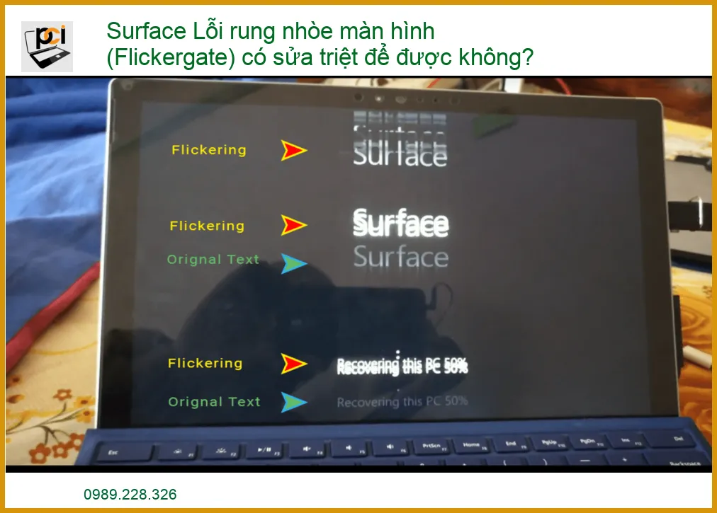 Surface Lỗi Rung Nhòe Màn Hình (Flickergate): Giải Pháp Sửa Triệt Để Từ Chuyên Gia