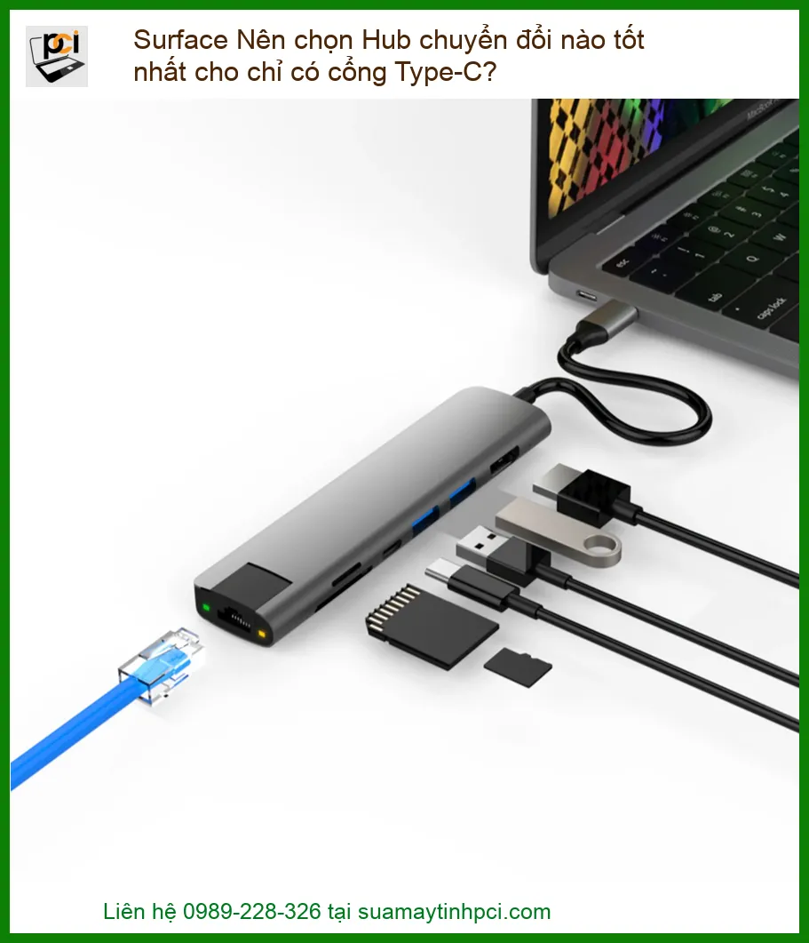 Giải Mã: <u><b>Surface Nên Chọn Hub Chuyển Đổi Nào Tốt Nhất Cho Chỉ Có Cổng Type-C?</b></u>