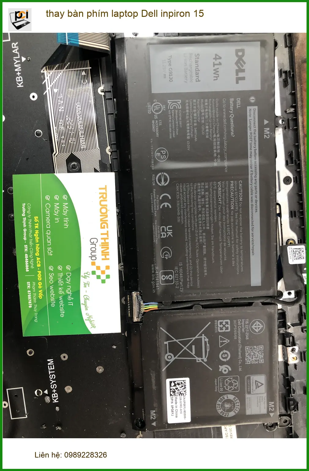 Anh Khoa ở Bình Thạnh tìm chỗ thay bàn phím laptop Dell Inspiron 15