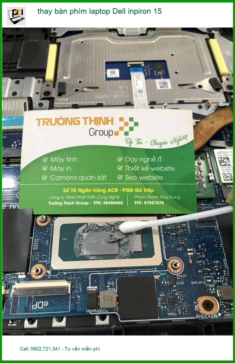 Anh Khoa ở Bình Thạnh tìm chỗ thay bàn phím laptop Dell Inspiron 15 ảnh thực tế 1