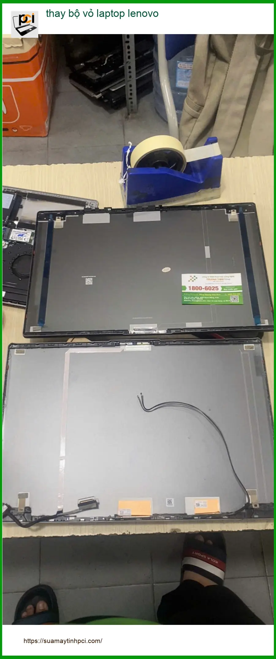 Anh Đức chuyên viên IT tìm trung tâm thay bộ vỏ laptop Lenovo Quận Bình Thạnh ảnh thực tế 1