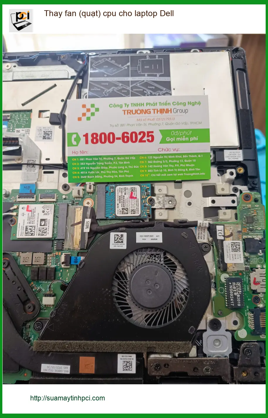 Anh Trường kỹ sư tìm chỗ thay fan CPU laptop Dell Quận Tân Phú ảnh thực tế 1