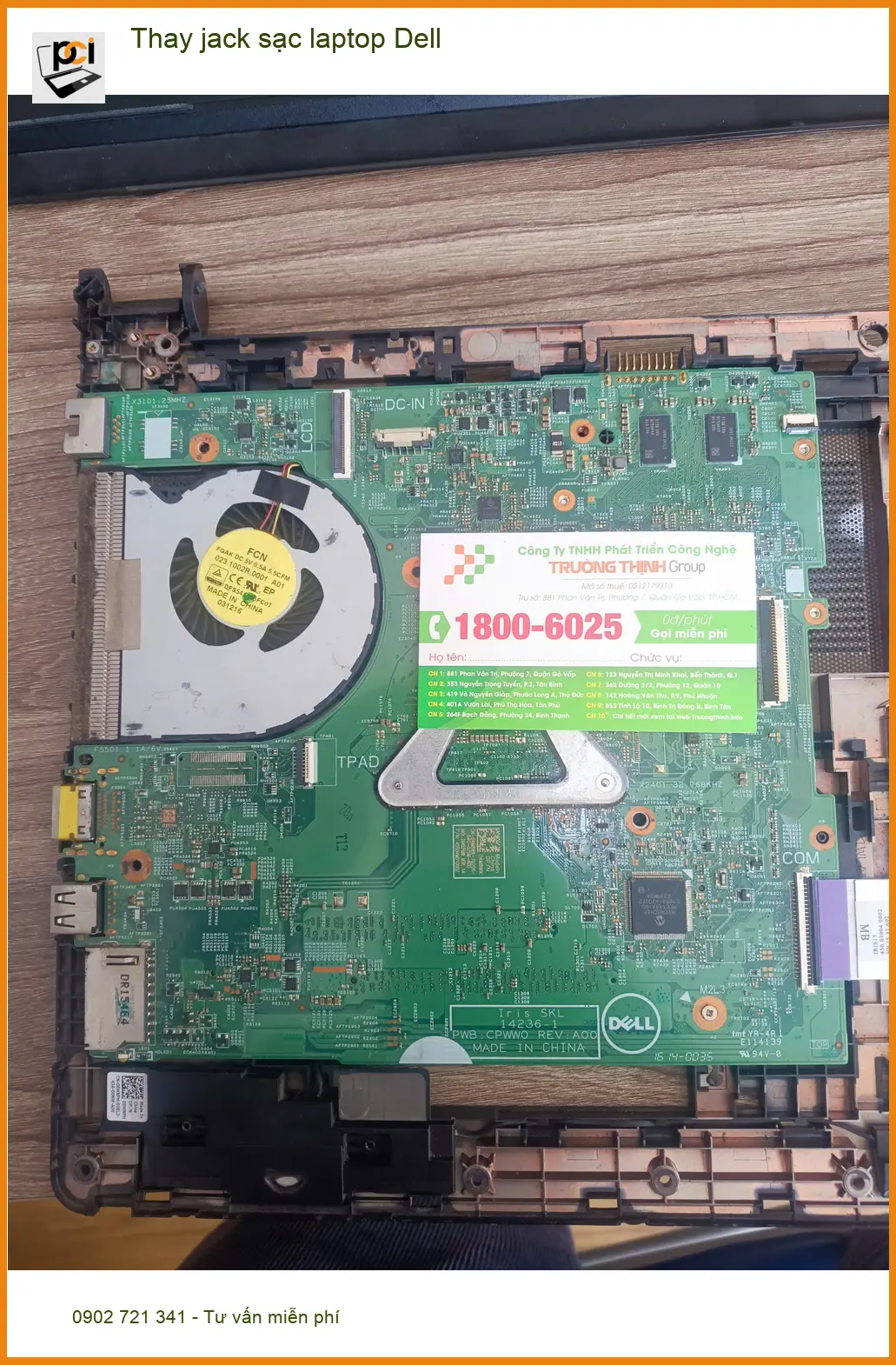 Anh Khôi kỹ sư tìm địa chỉ thay jack sạc laptop Dell Quận Tân Phú lấy liền