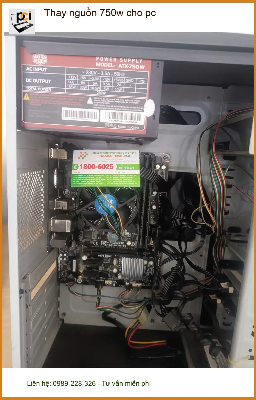 Chị My ở Quận Tân Phú tìm tiệm thay nguồn 750w cho pc không lên nguồn ảnh thực tế 1