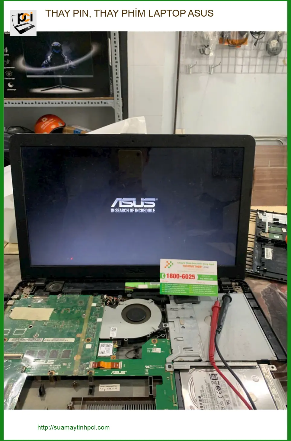 Dịch vụ Thay pin, phím laptop Asus Quận Bình Thạnh - Anh Minh IT cần gấp ảnh thực tế 1