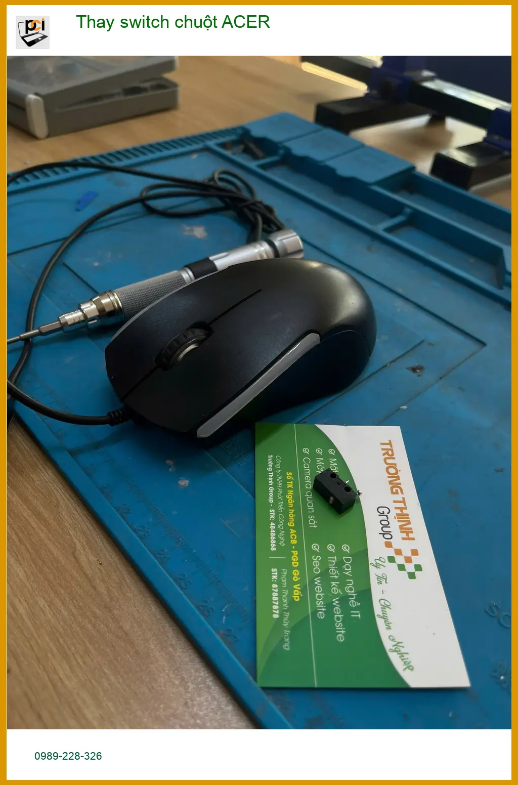 Tiệm Thay switch chuột ACER Quận Thủ Đức - Review ca hồi sinh chuột của Anh Khang IT ảnh thực tế 1