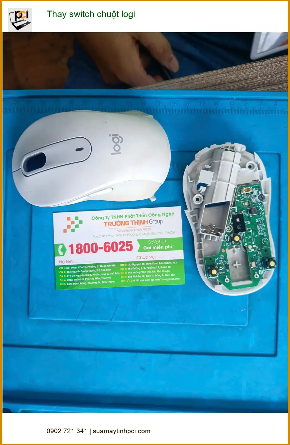 Anh Đức kỹ sư đồ họa review dịch vụ thay switch chuột logi Quận Tân Phú uy tín ảnh thực tế 2