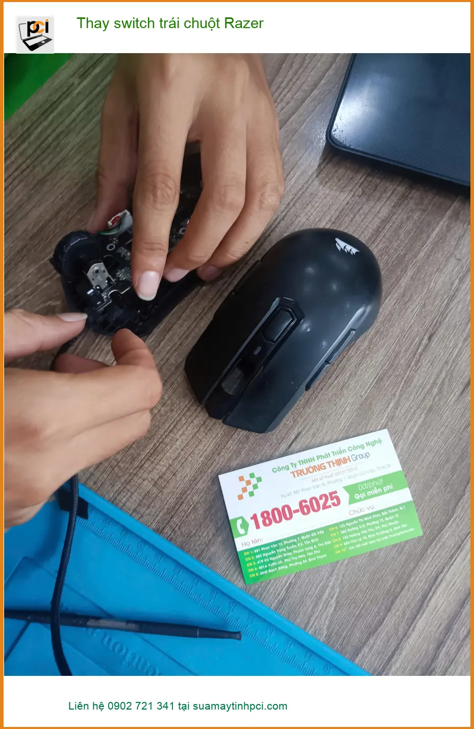 Chị Thảo streamer tìm chỗ thay switch trái chuột Razer Q.Tân Phú