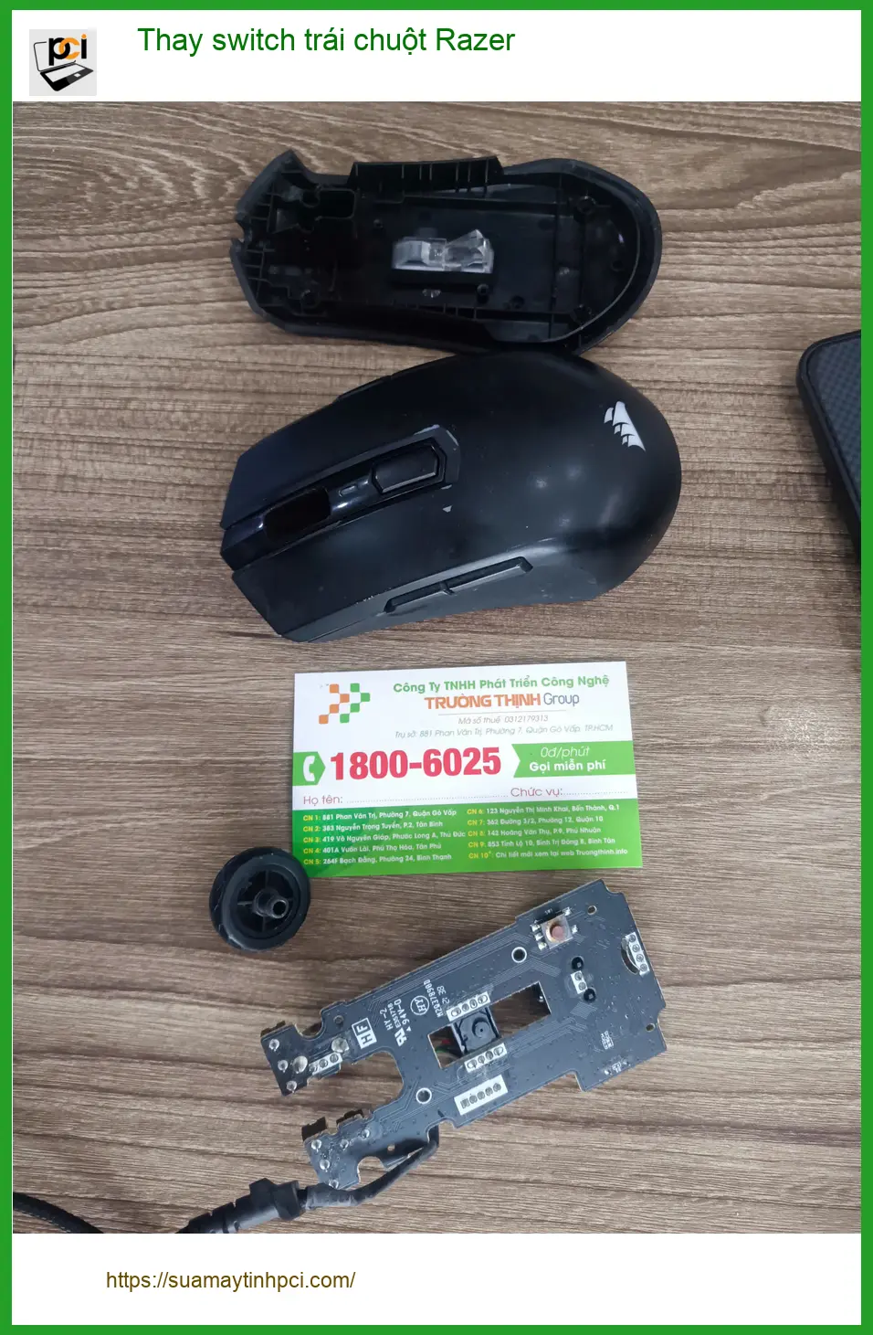 Chị Thảo streamer tìm chỗ thay switch trái chuột Razer Q.Tân Phú ảnh thực tế 1