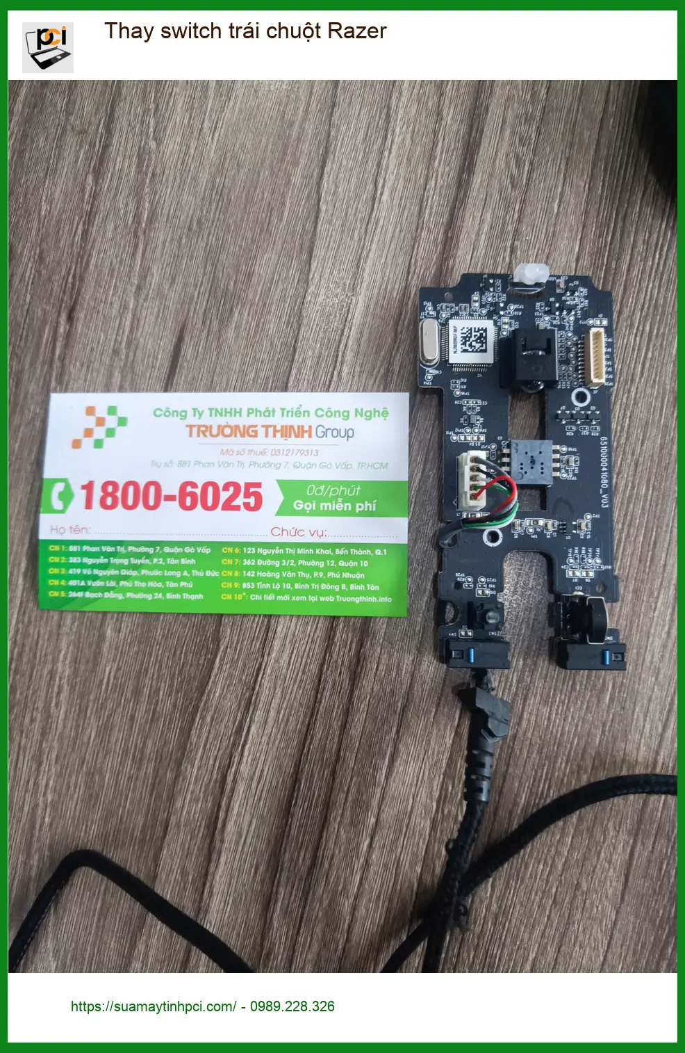 Chị Thảo streamer tìm chỗ thay switch trái chuột Razer Q.Tân Phú ảnh thực tế 2