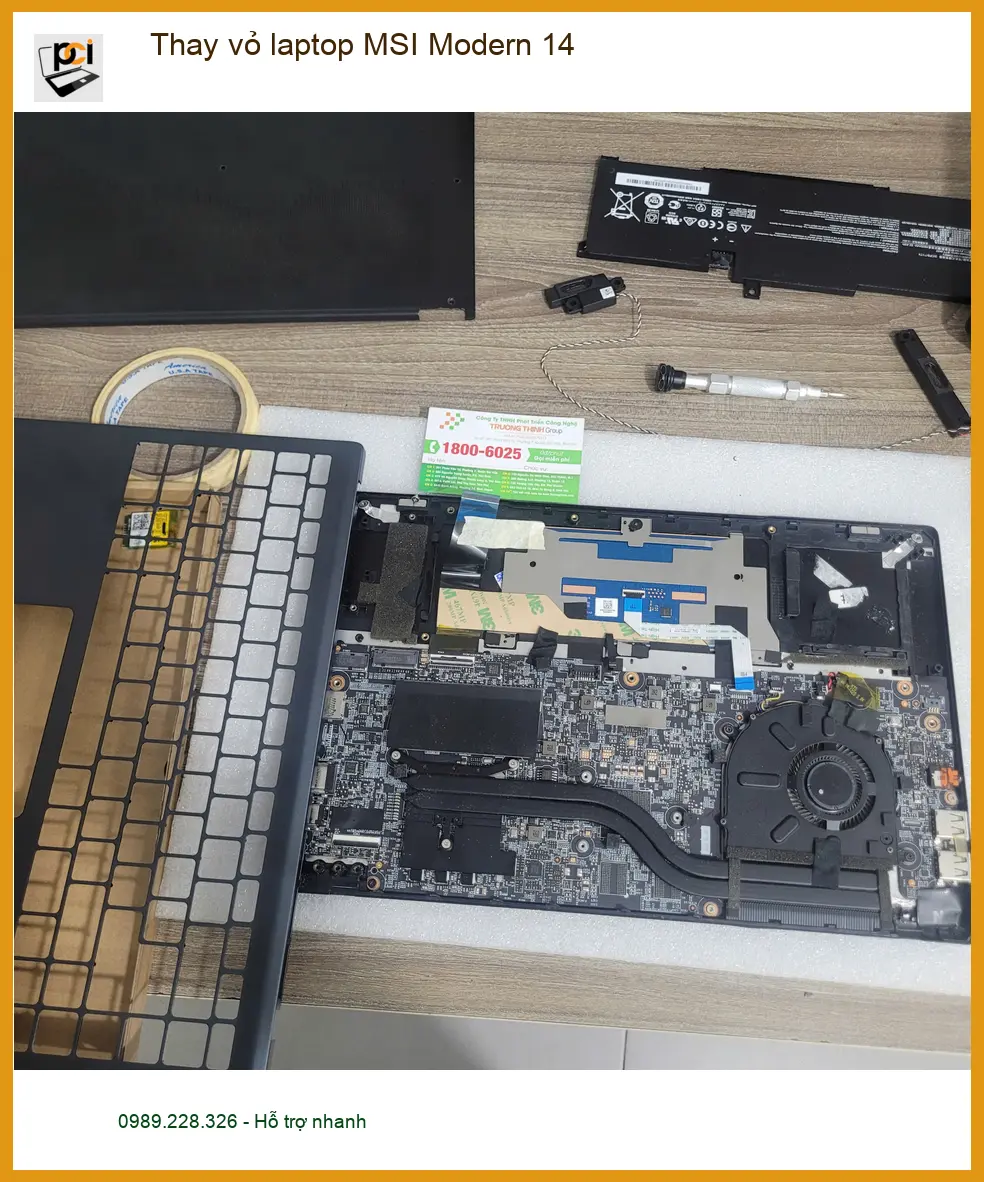 Chú Hùng kiến trúc sư tìm trung tâm thay vỏ laptop MSI Modern 14 Quận Tân Bình uy tín ảnh thực tế 1