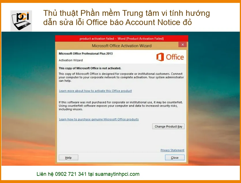 Lỗi Office báo Account Notice đỏ: Cách khắc phục nhanh chóng và địa chỉ sửa uy tín