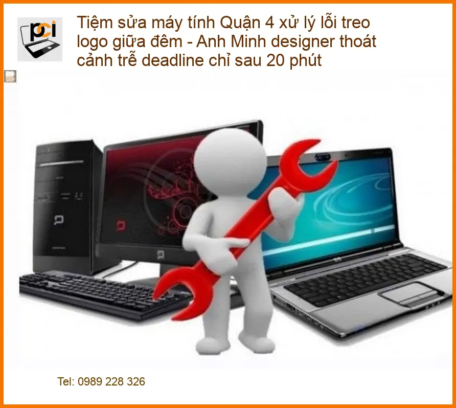 Sửa Máy Tính Quận 4: Cứu Cánh Khẩn Cấp Lỗi Treo Logo Giữa Đêm Cho Designer Anh Minh